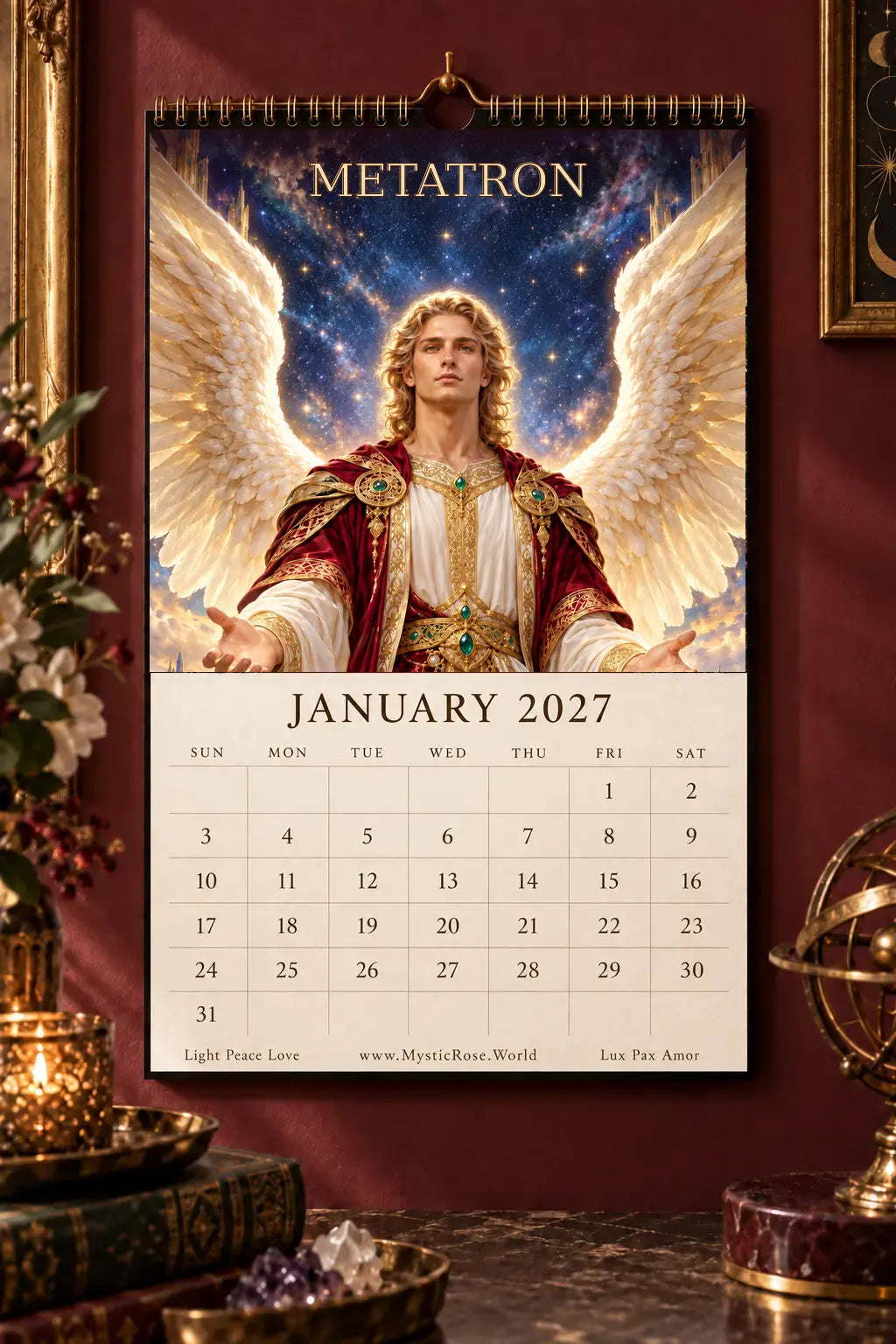 Metatron Calendar 2027 January page