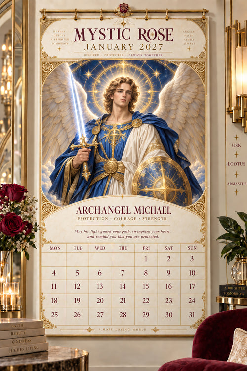 Mystic Rose Archangel Michael Calendar 2027 January wall calendar